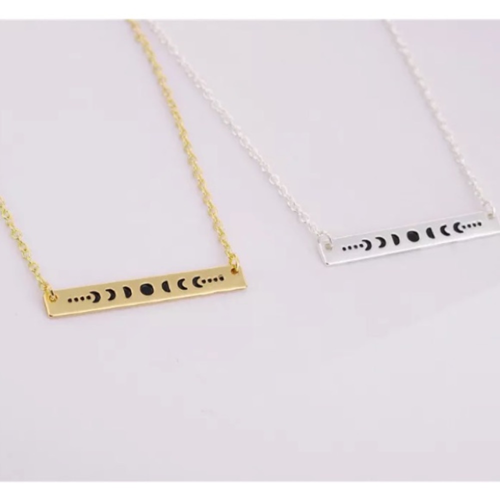 Moon Phase Necklace - Silver or Gold Toned - Picture 3 of 7